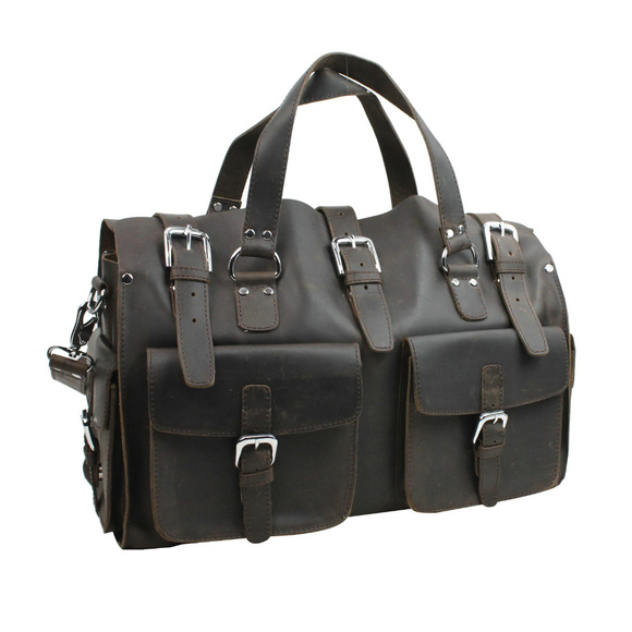 18" Spacious Cowhide Leather Travel Bag L100DB